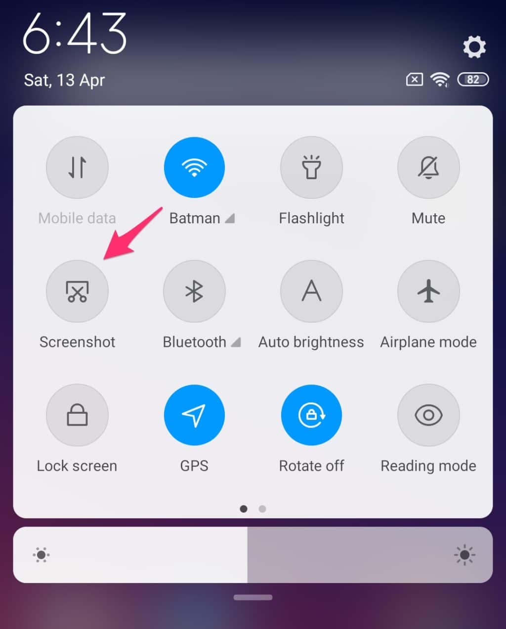 Снимок экрана на Redmi Note 10s
