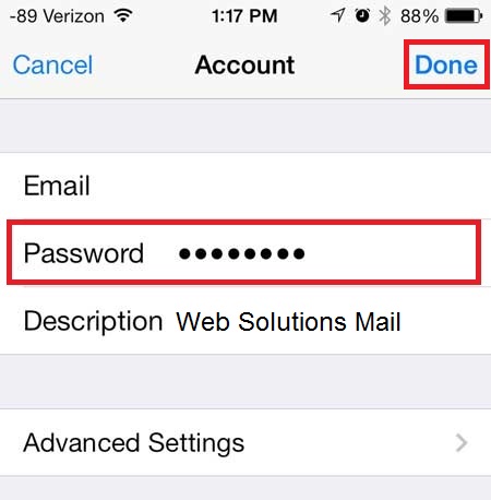 how do you find your email password on iphone